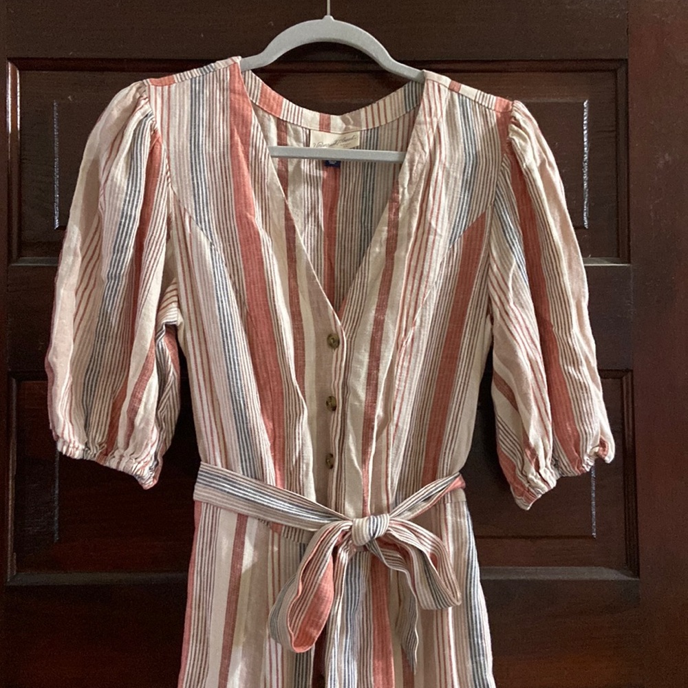 Universal Threads stripped puff sleeve jumpsuit